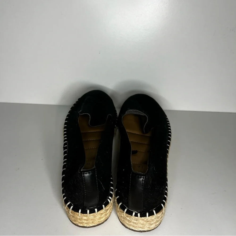 Joie Cara Black Canvas Platform Espadrille Shoes‎